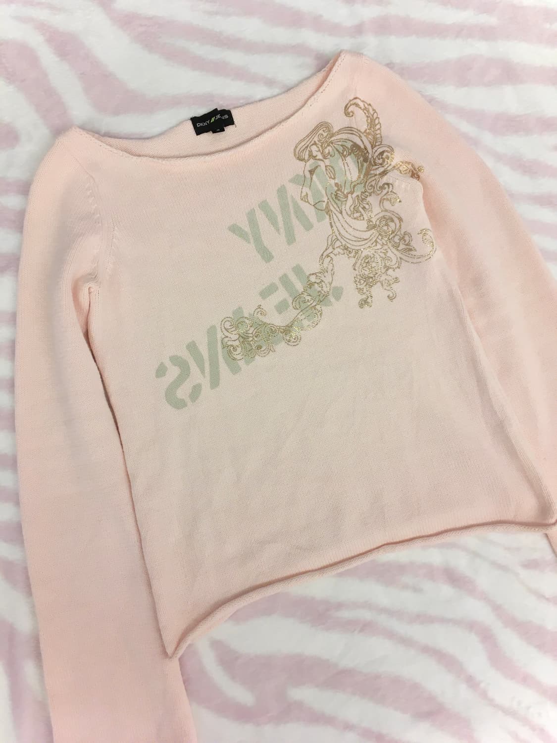 베이비핑크 라이온 롱슬리브 티셔츠 갸루 러힙 y2k 상품이미지2