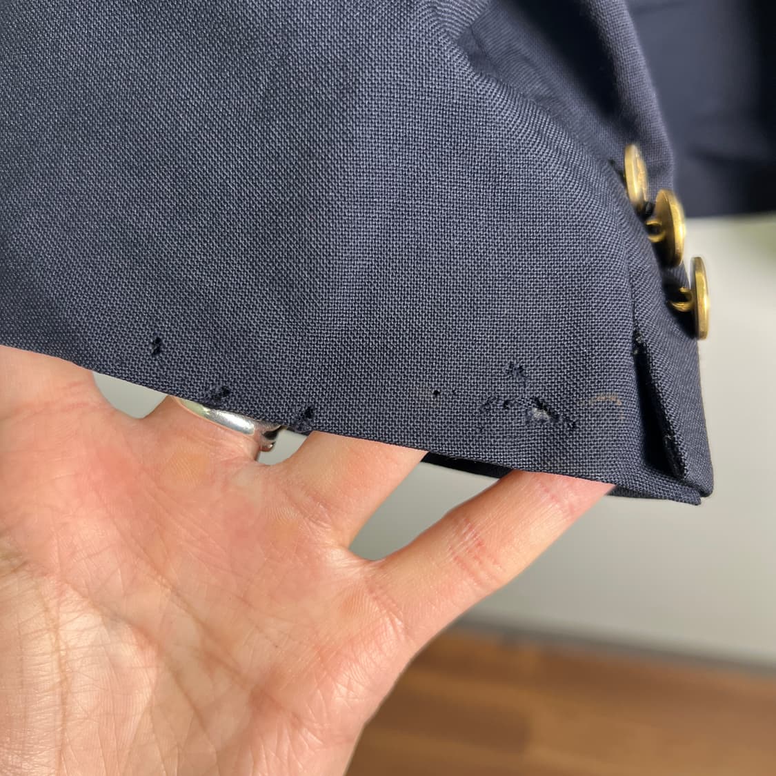 버버리 빈티지 네이비 울 금장 블레이저  상품이미지8