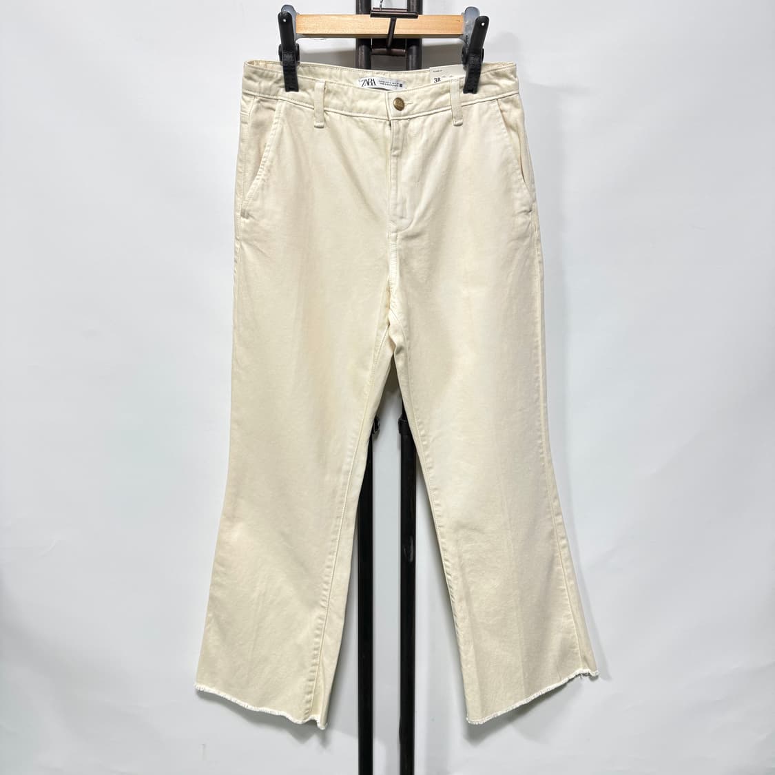 ZARA 자라 플레어 핏 크림 팬츠 38 새제품 상품이미지1