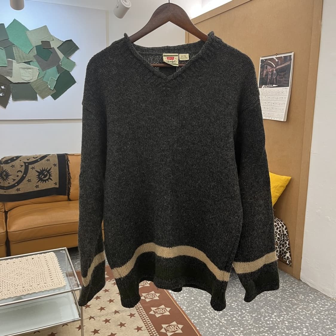 리바이스 빈티지 레트로 코지 스트라이프 울 니트 M C10380 상품이미지3