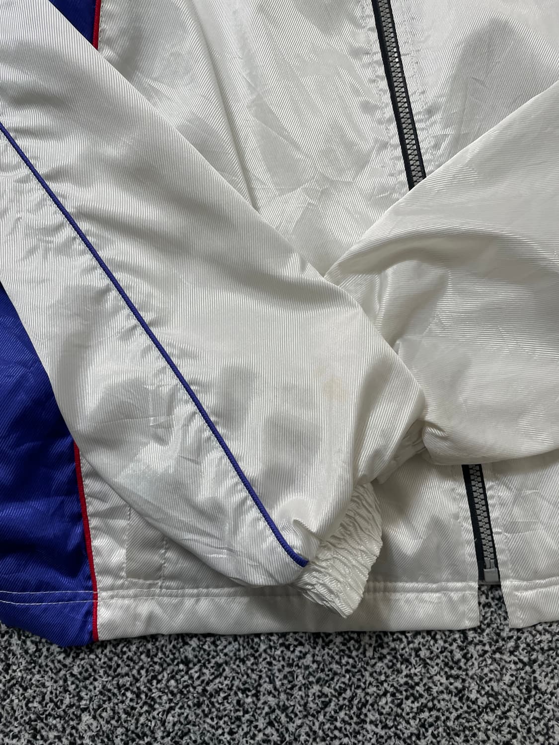 빈티지9. MIZUNO 미즈노 바람막이 점퍼 화이트 블루 윈드브레이커 상품이미지7