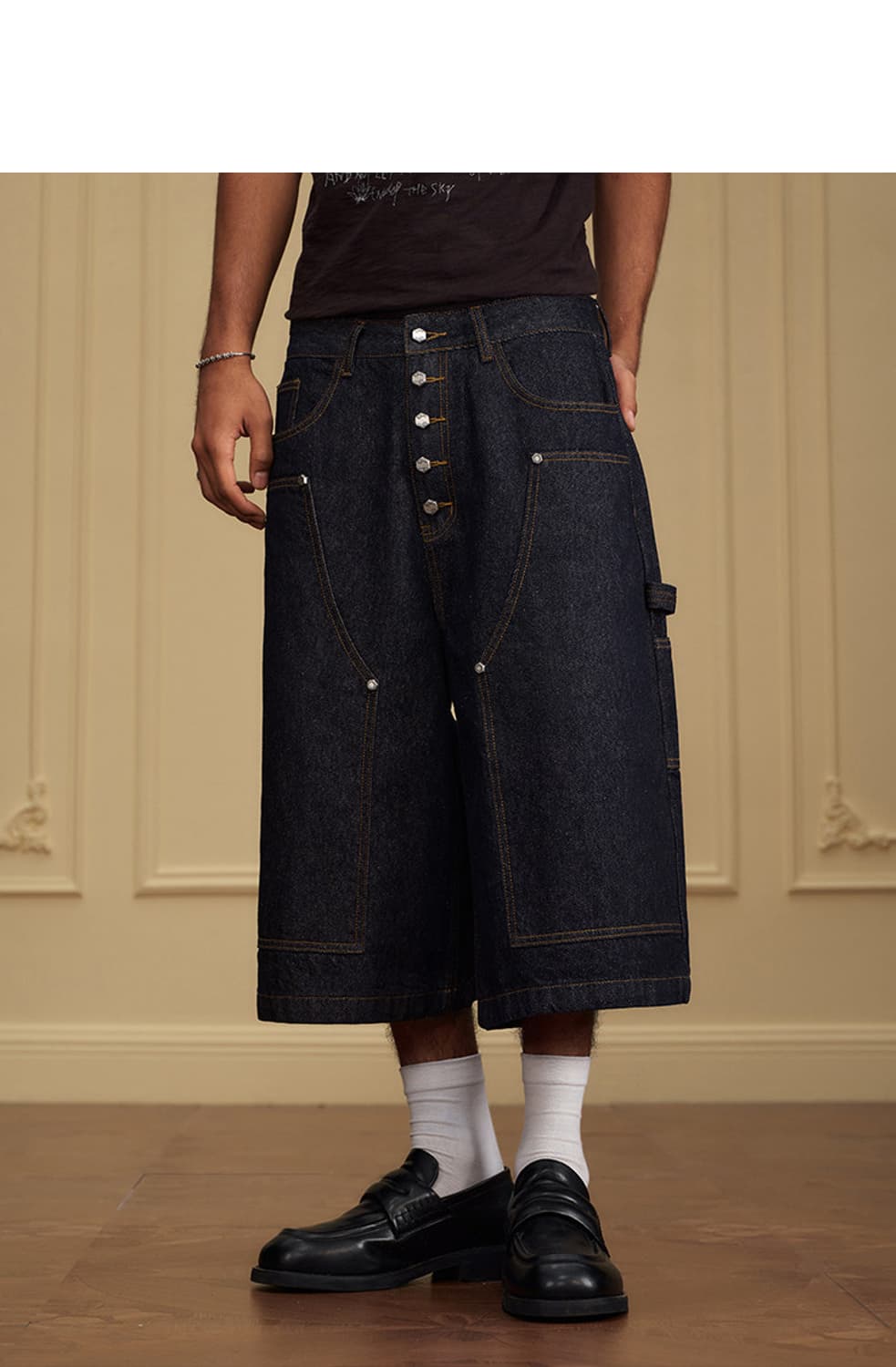 YAD crew 데님 반바지 남녀 공용 (5size) 상품이미지6