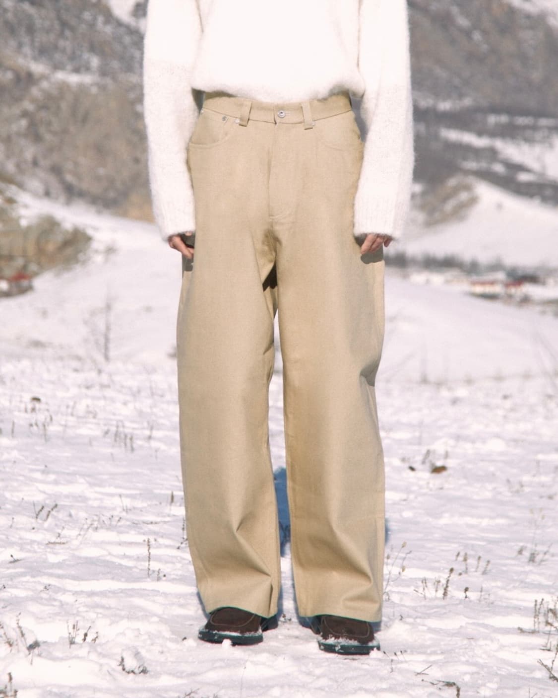 [S] STU 23FW Wide Cotton Pants Beige 상품이미지1