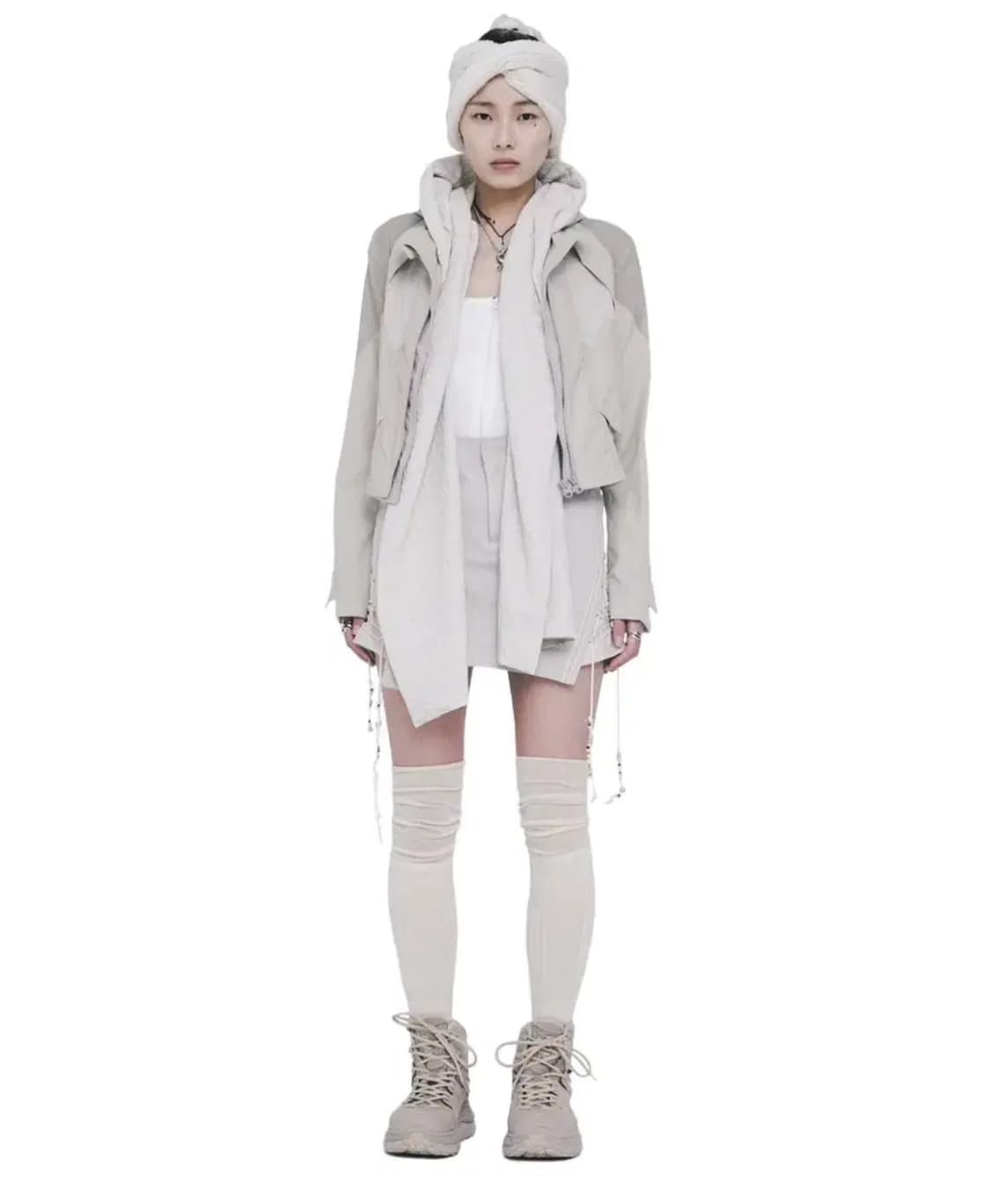 혜인서 크롭 머플러 레이어드 나일론 자켓 해 상품이미지1