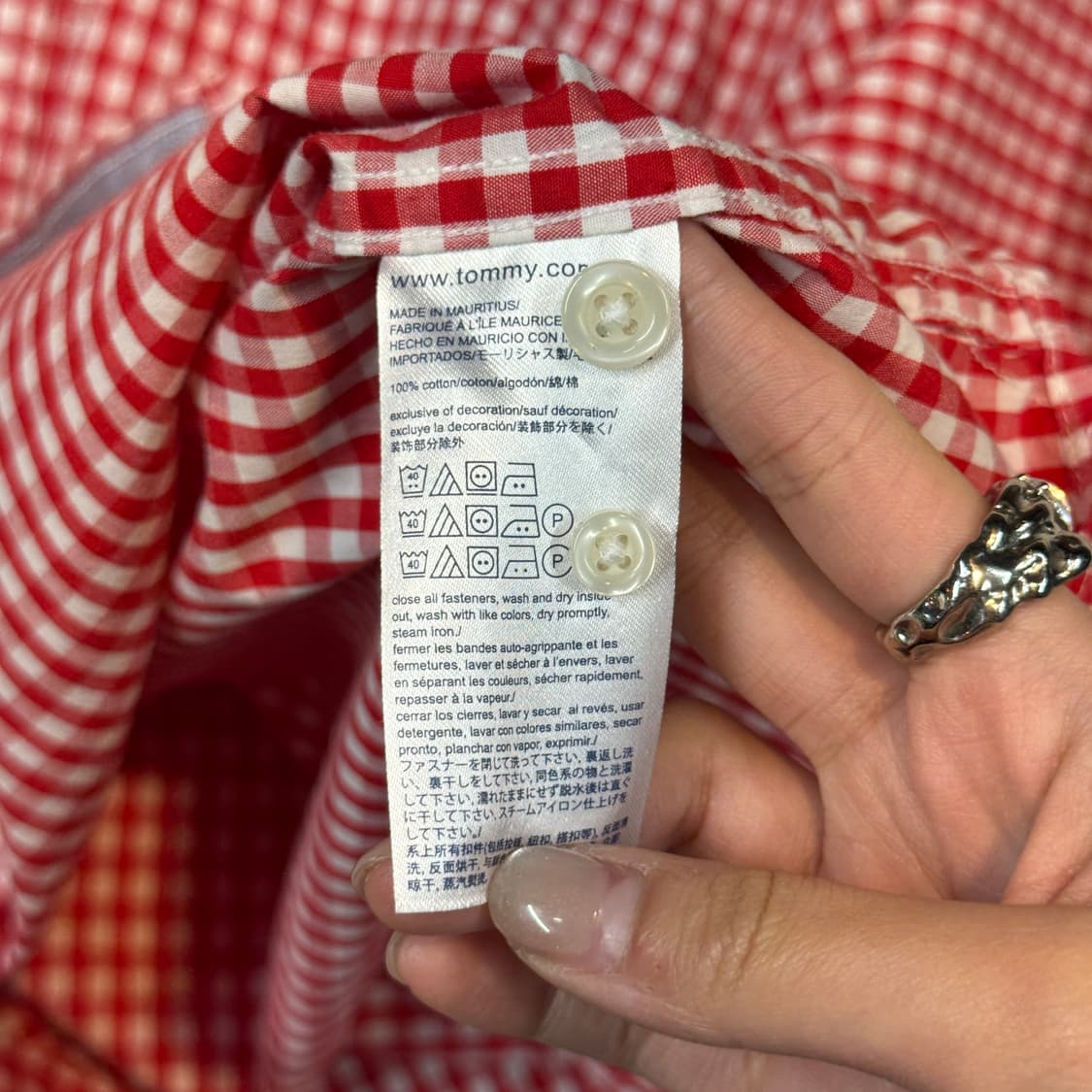 M) 타미힐피거 클래식핏 레드 깅엄 체크 셔츠 상품이미지7