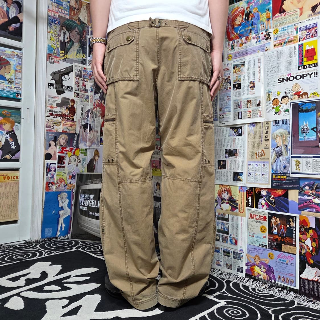 빈티지 브라운 신치백 멀티포켓 카고 팬츠 상품이미지1