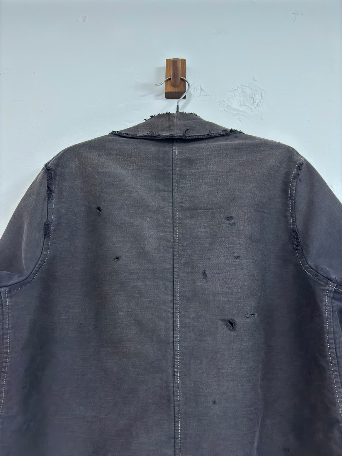 1940s 프렌치 르 몽생 미셸 워크 자켓 블랙 몰스킨 상품이미지5