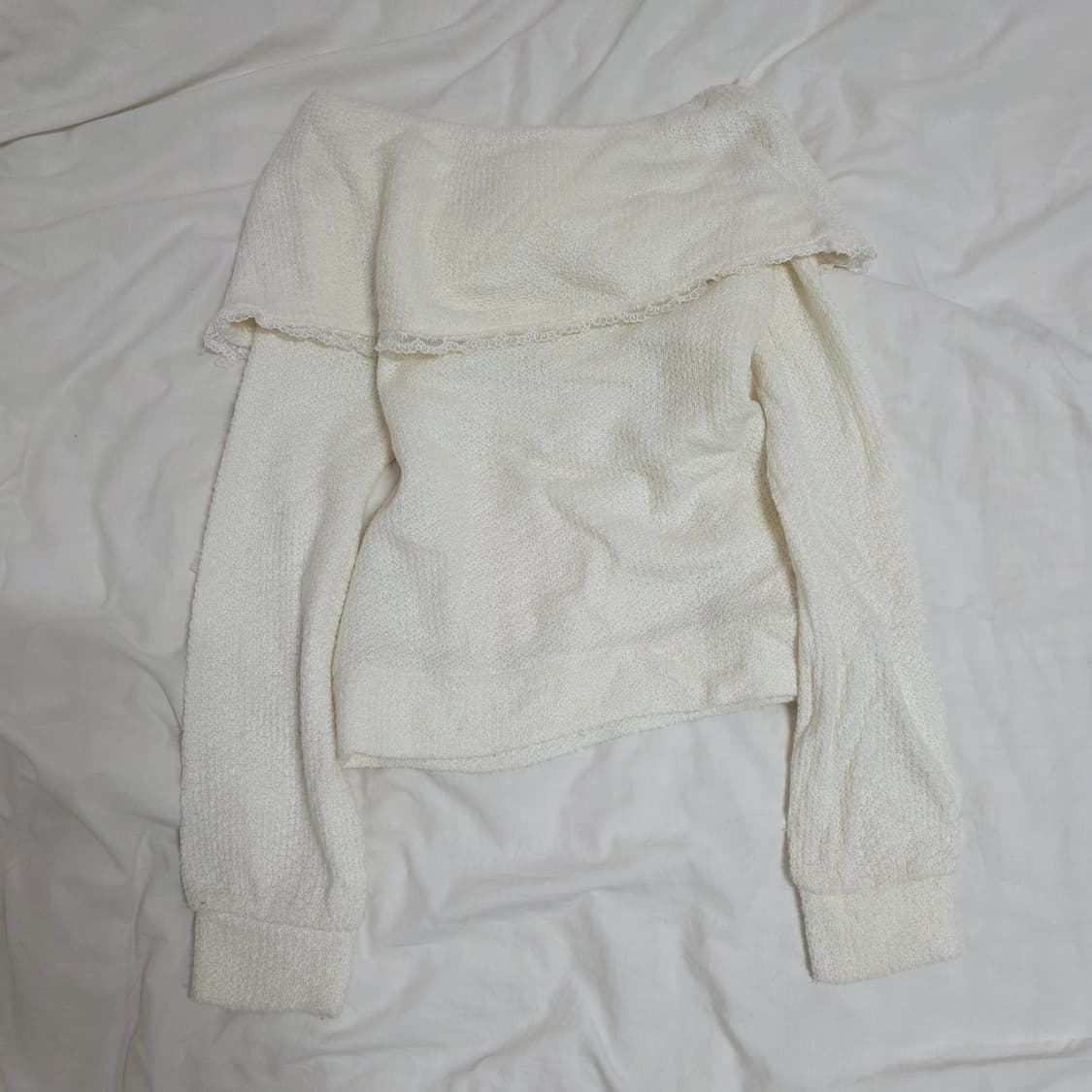 빈티지 히메갸루 리즈리사깔 리본 오프숄더 니트 로걀 메조피아노 상품이미지3