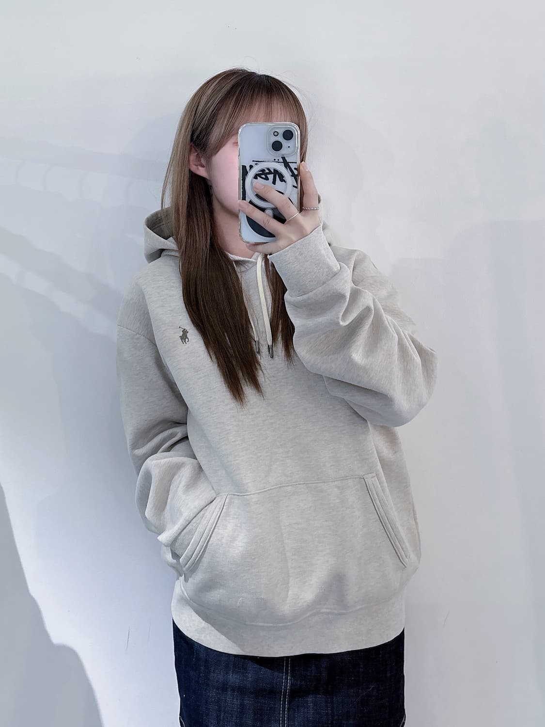 폴로랄프로렌 qr 브라운포니 오트밀 후드 상품이미지1