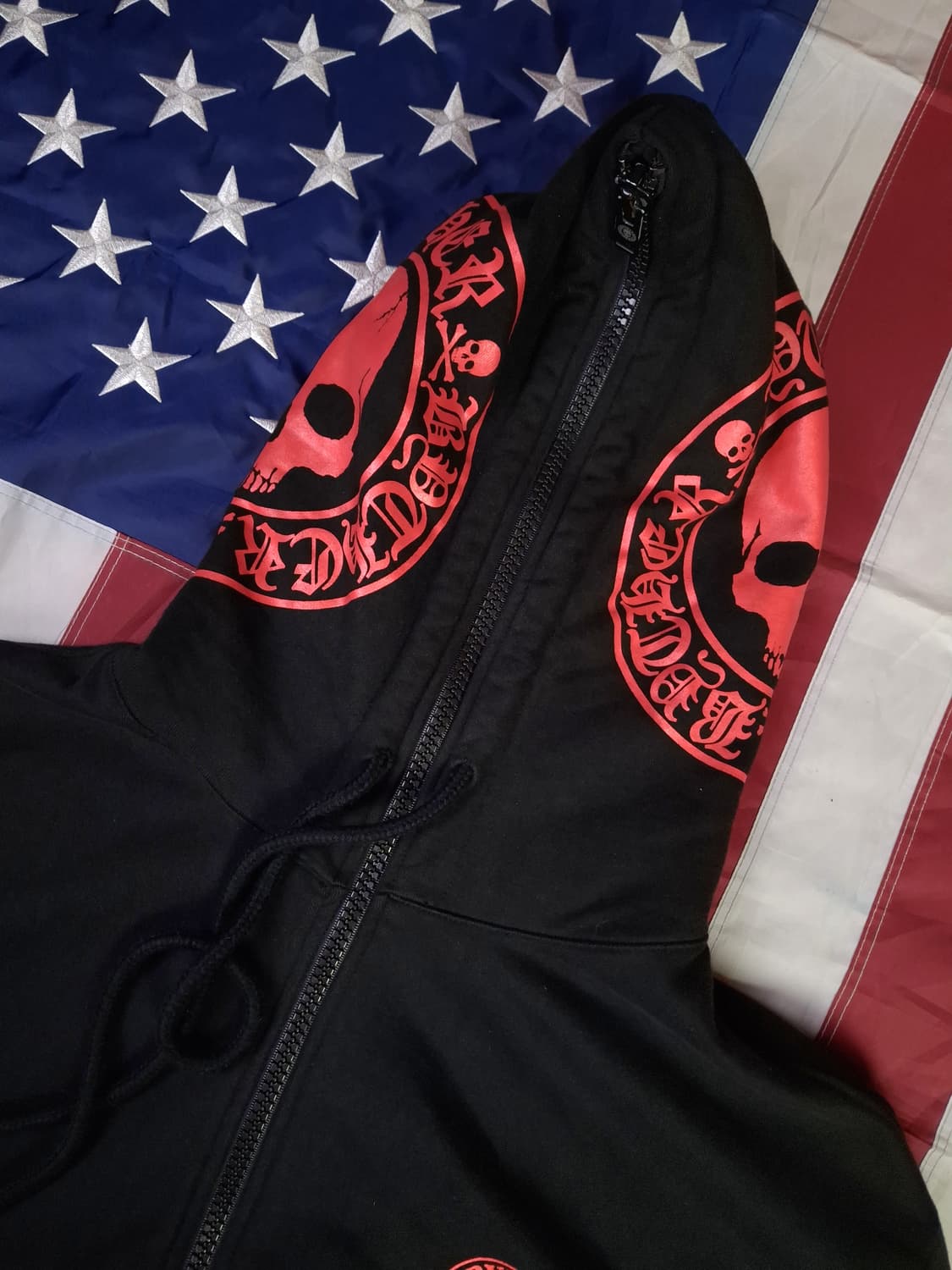 오리지날 바이더알 풀 집 스컬 프린팅 후드집업 상품이미지3