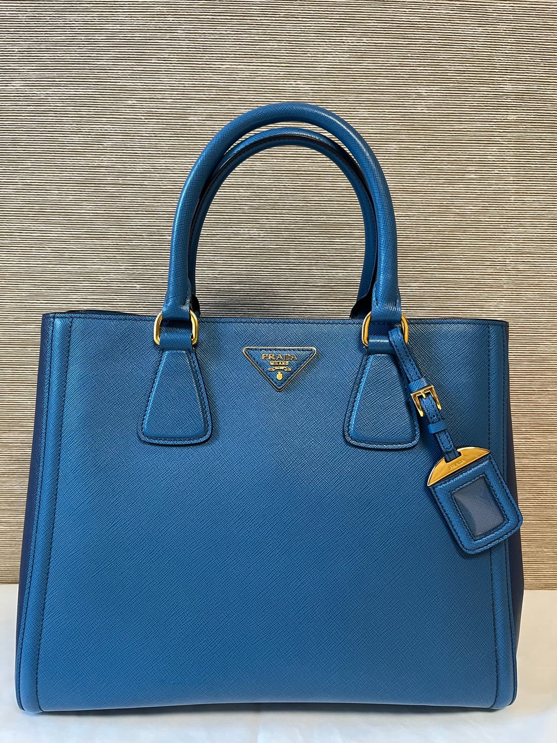 프라다 사피아노 더블 지퍼 사첼백 블루 상품이미지1