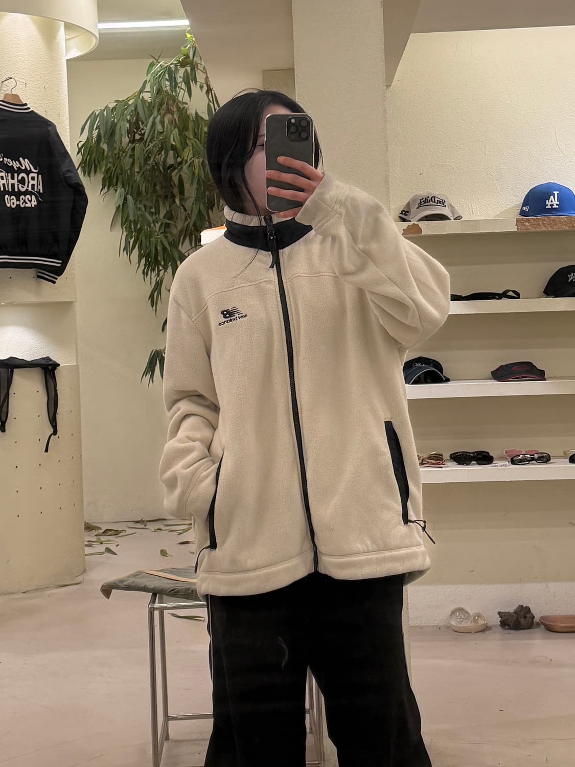 뉴발란스 플리스 집업 자켓 아이보리 U427 상품이미지1