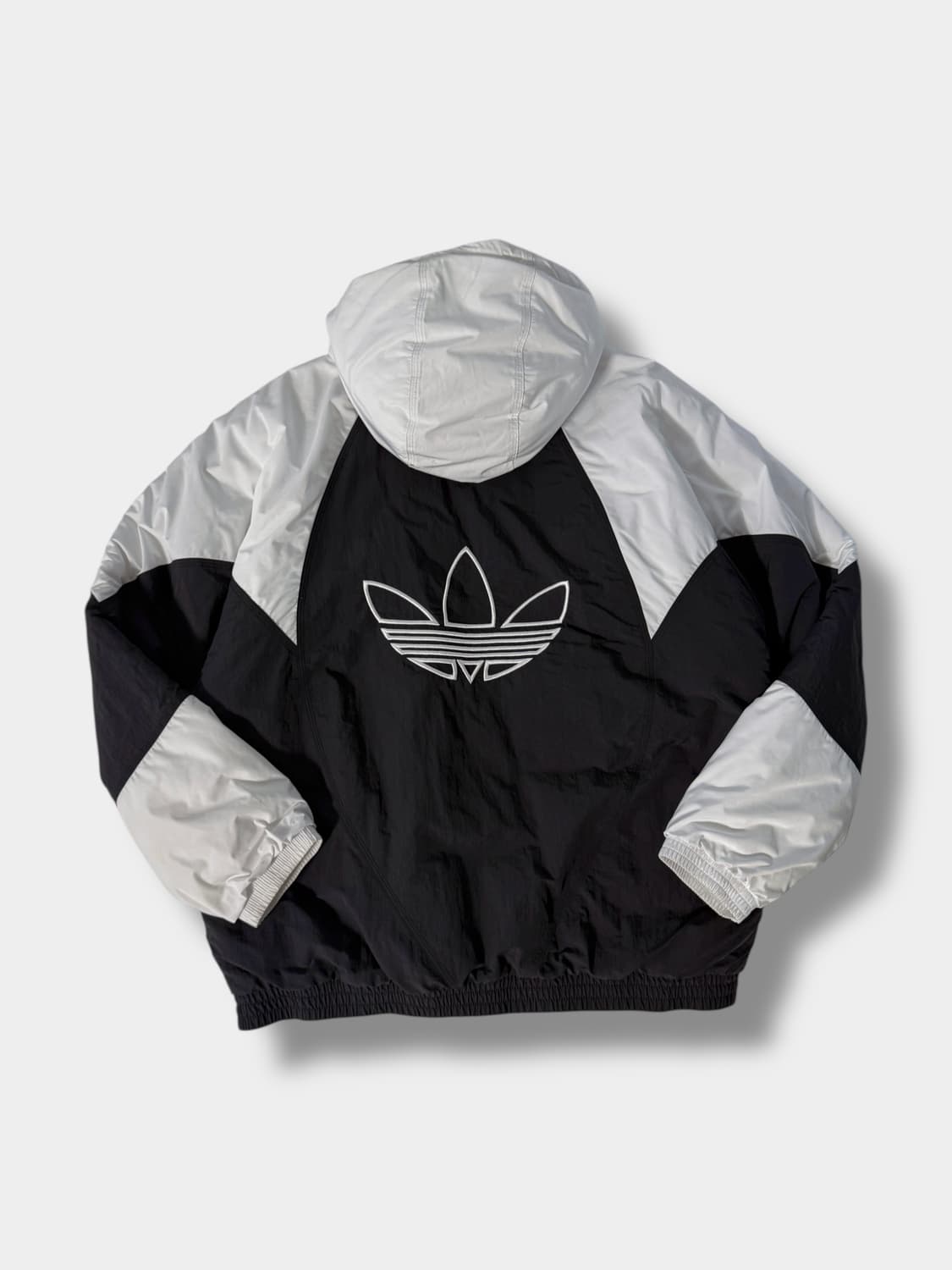 아디다스 오버핏 흰 검 아디컬러 파이어버드 빅로고 후드 점퍼 상품이미지2