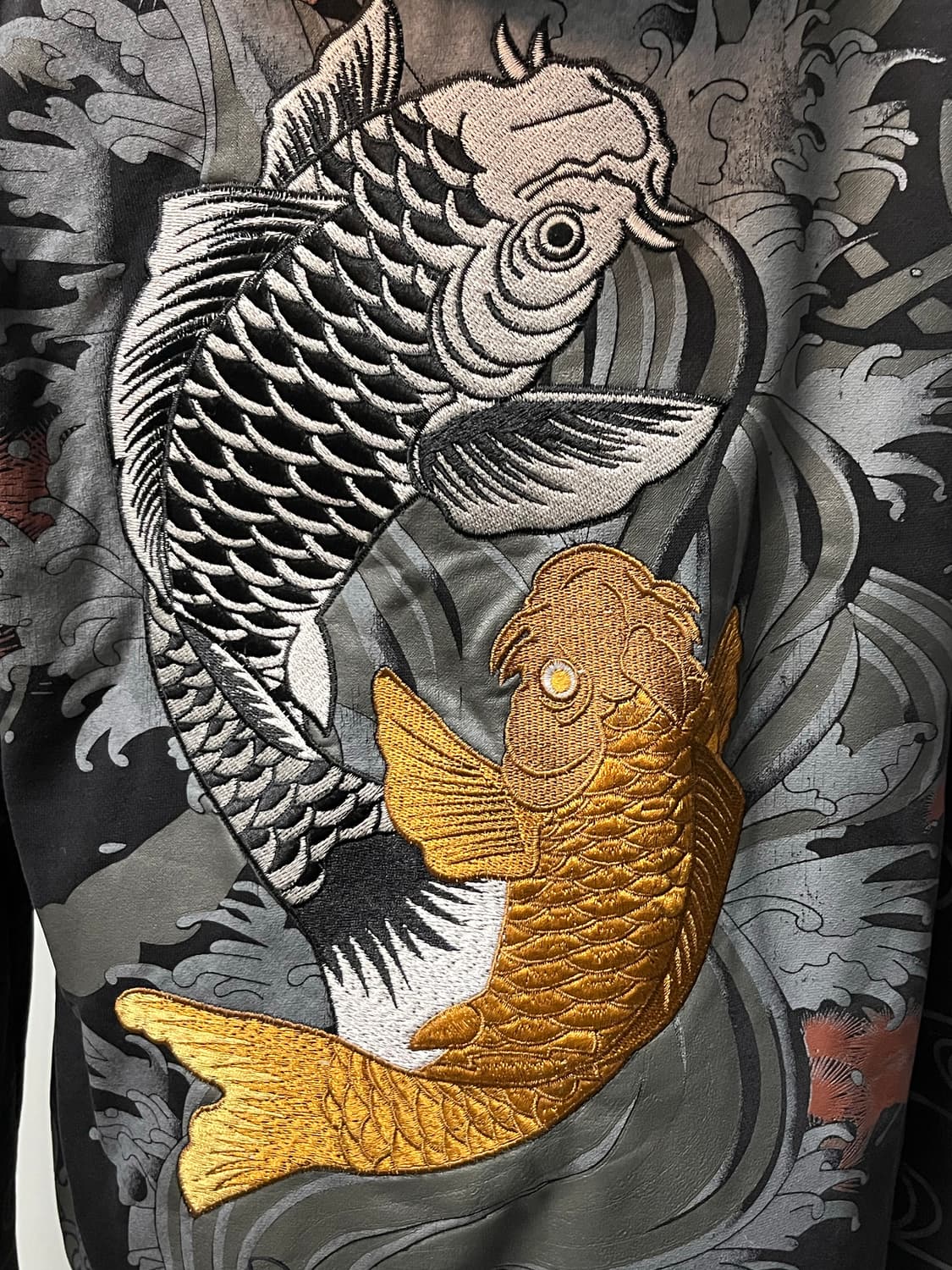 오리엔탈 잉어 자수 후드집업 상품이미지4