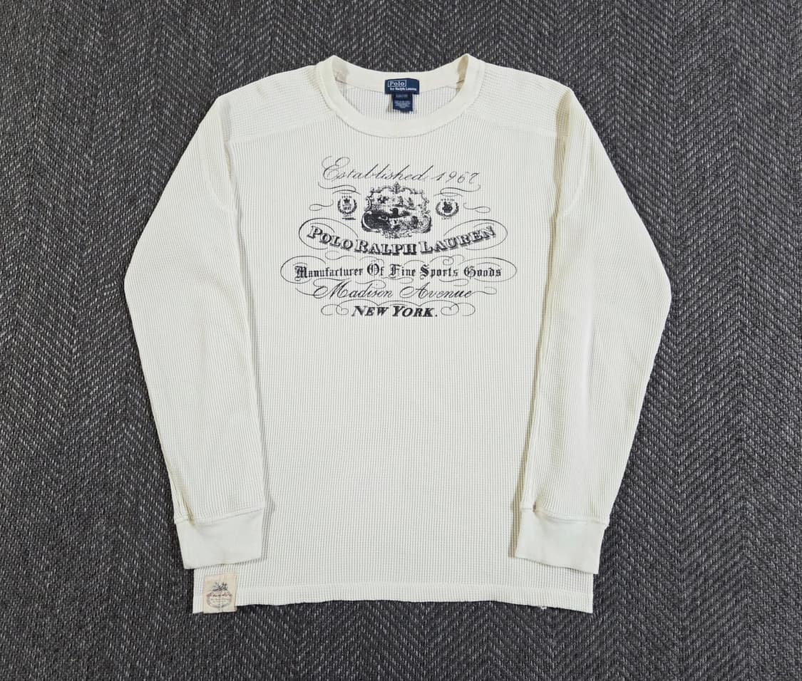 폴로 랄프로렌 희귀 RL&CO 라벨 와플 롱슬리브 상품이미지1
