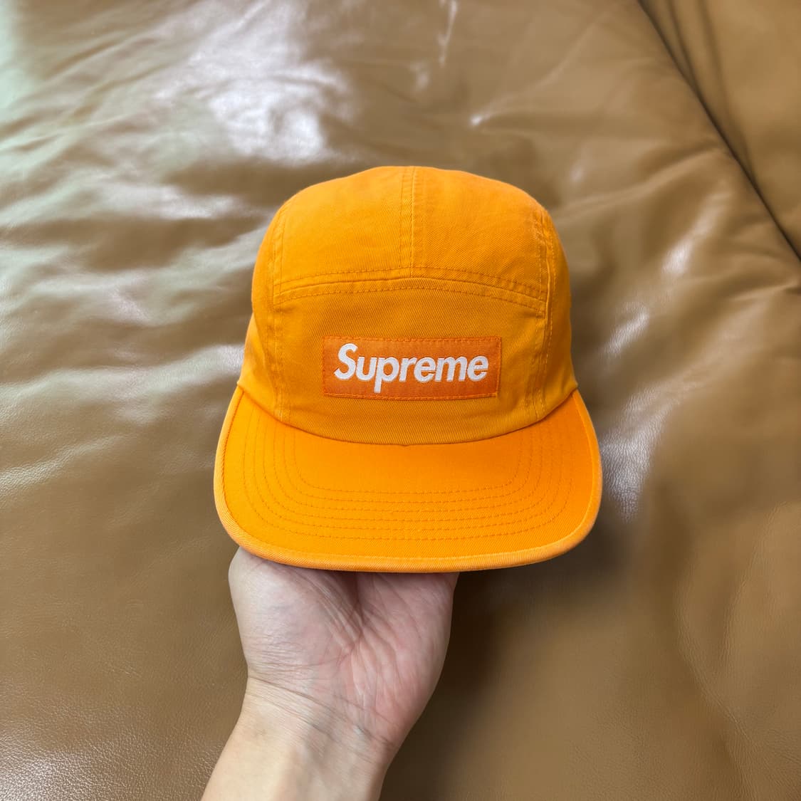 Supreme 슈프림 오렌지 캠프캡 모자 (Washed Orange) 상품이미지2
