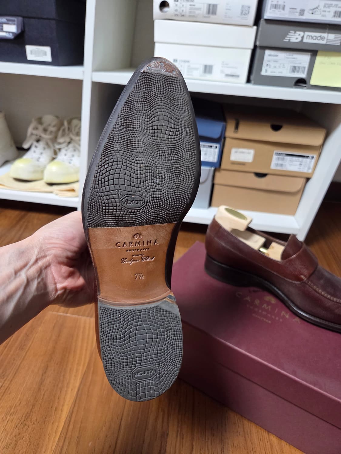 Carmina 버건디 그레인 레더 몽크 스트랩 로퍼 상품이미지4