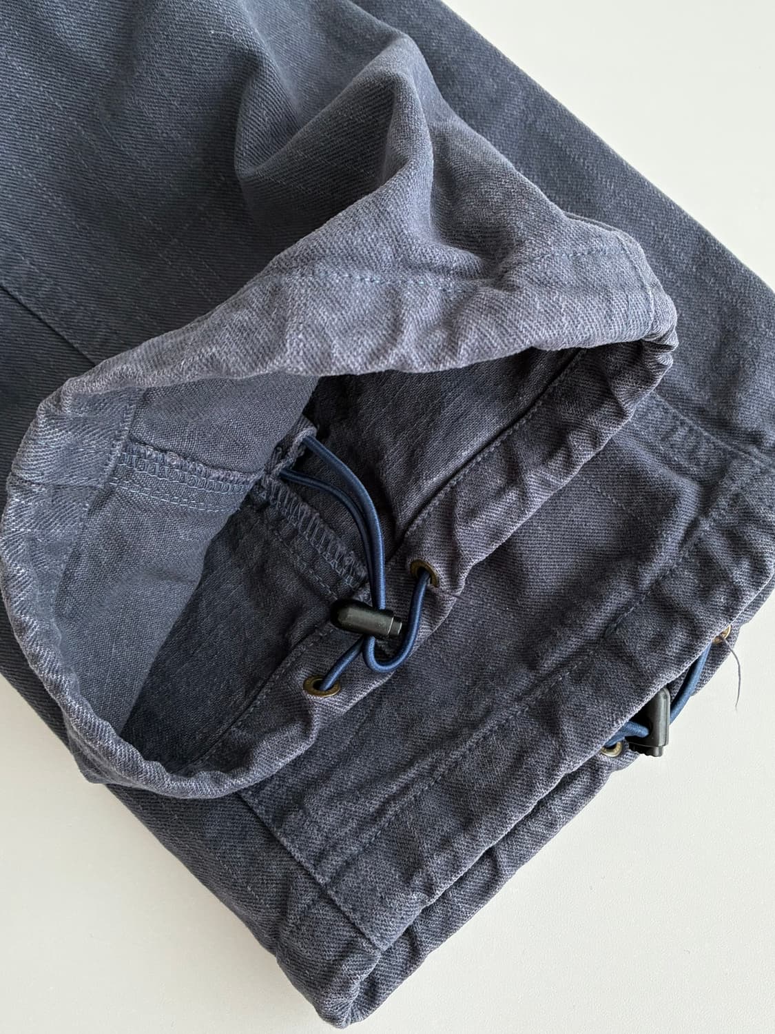 S) 예스아이씨 자수 코튼 팬츠 네이비 상품이미지7