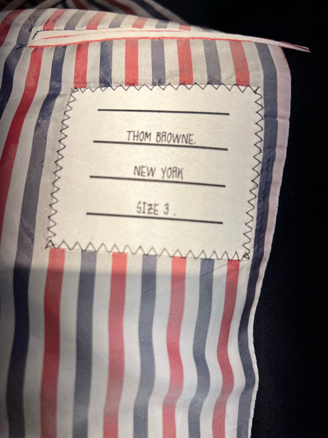 (3) 3회착용 톰브라운 사선 클래식 울 블레이져 자켓 네이비 금장 상품이미지8