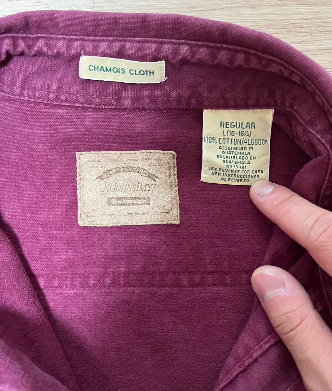 90s 세인트 존스 베이 샤모아 셔츠 버건디 L 상품이미지2