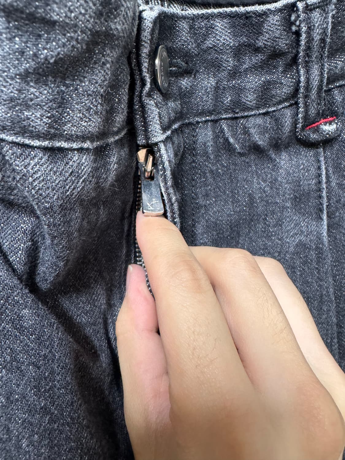 포트너스 라이트 투턱 와이드 진 블랙 M 상품이미지6