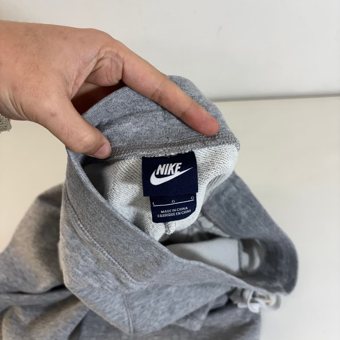 우먼L 나이키 그레이 스우시 와이드핏 면 트레이닝팬츠 상품이미지5