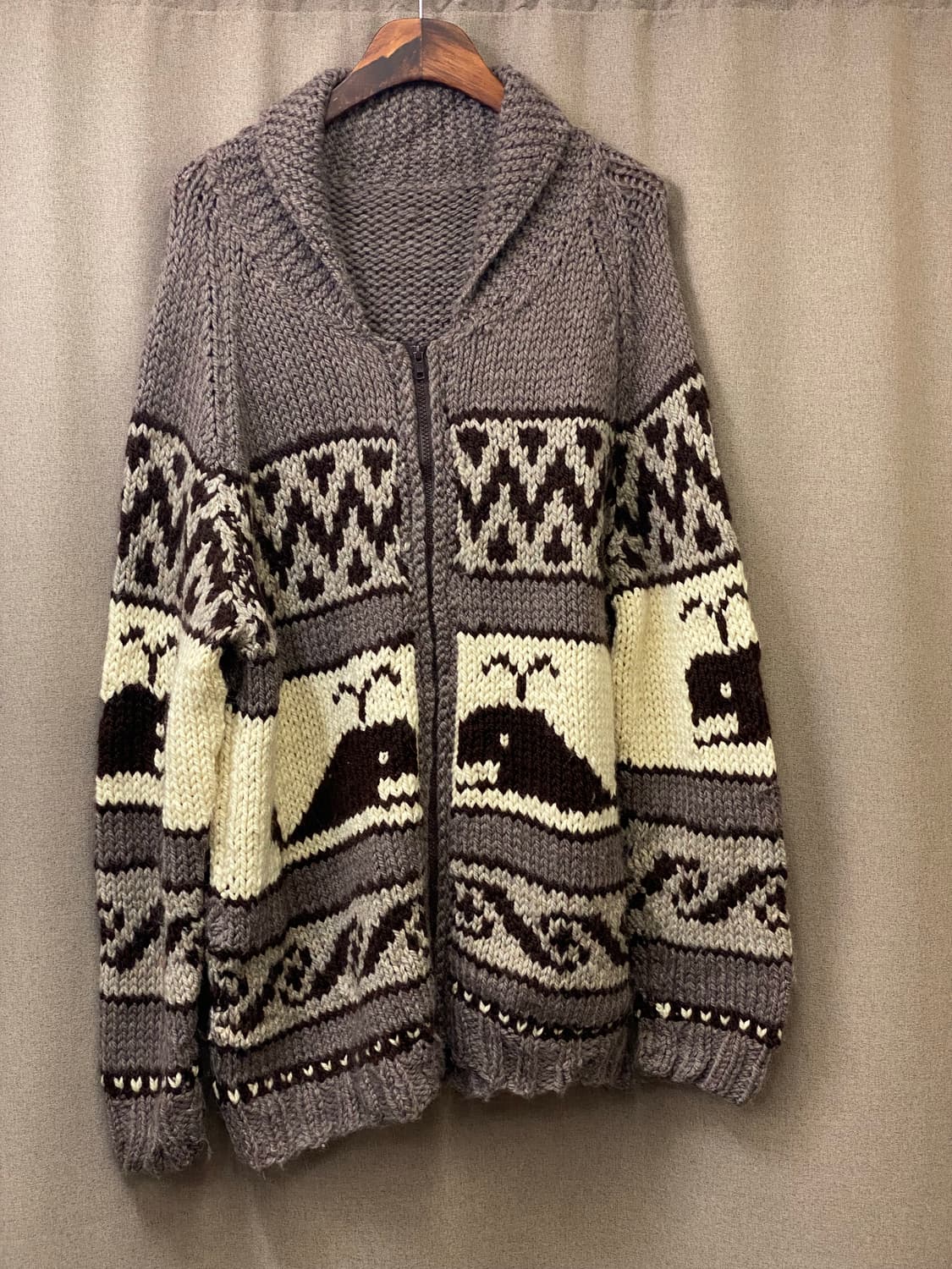 빈티지 코위찬 니트 집업 상품이미지1