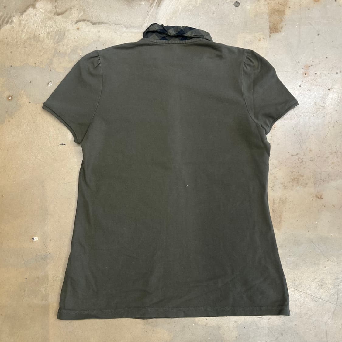 M 버버리 여성용 카키 카라 반팔 티셔츠 상품이미지3