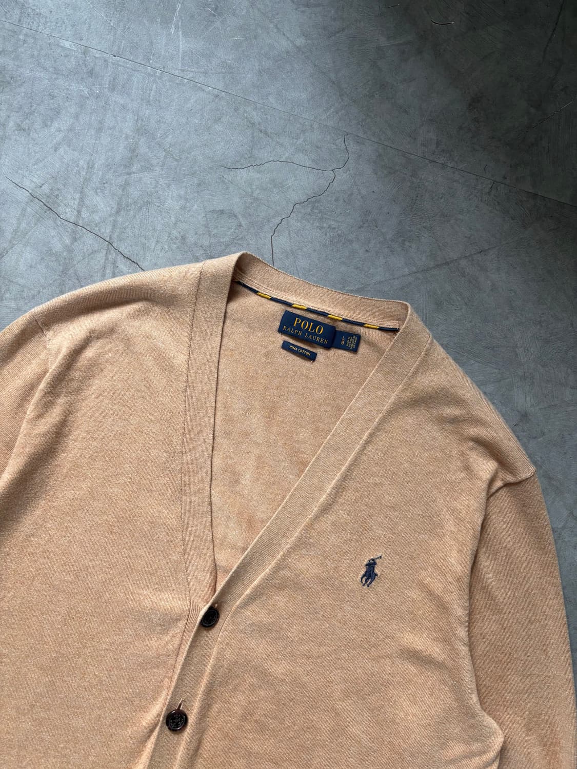 Polo 폴로 랄프로렌 베이지 컬러 피마코튼 브이넥 가디건 상품이미지5