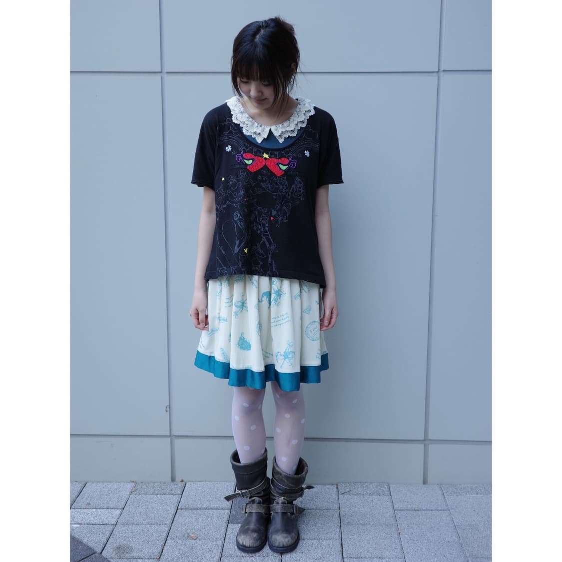 빈티지 민트 미디 스커트 상품이미지1