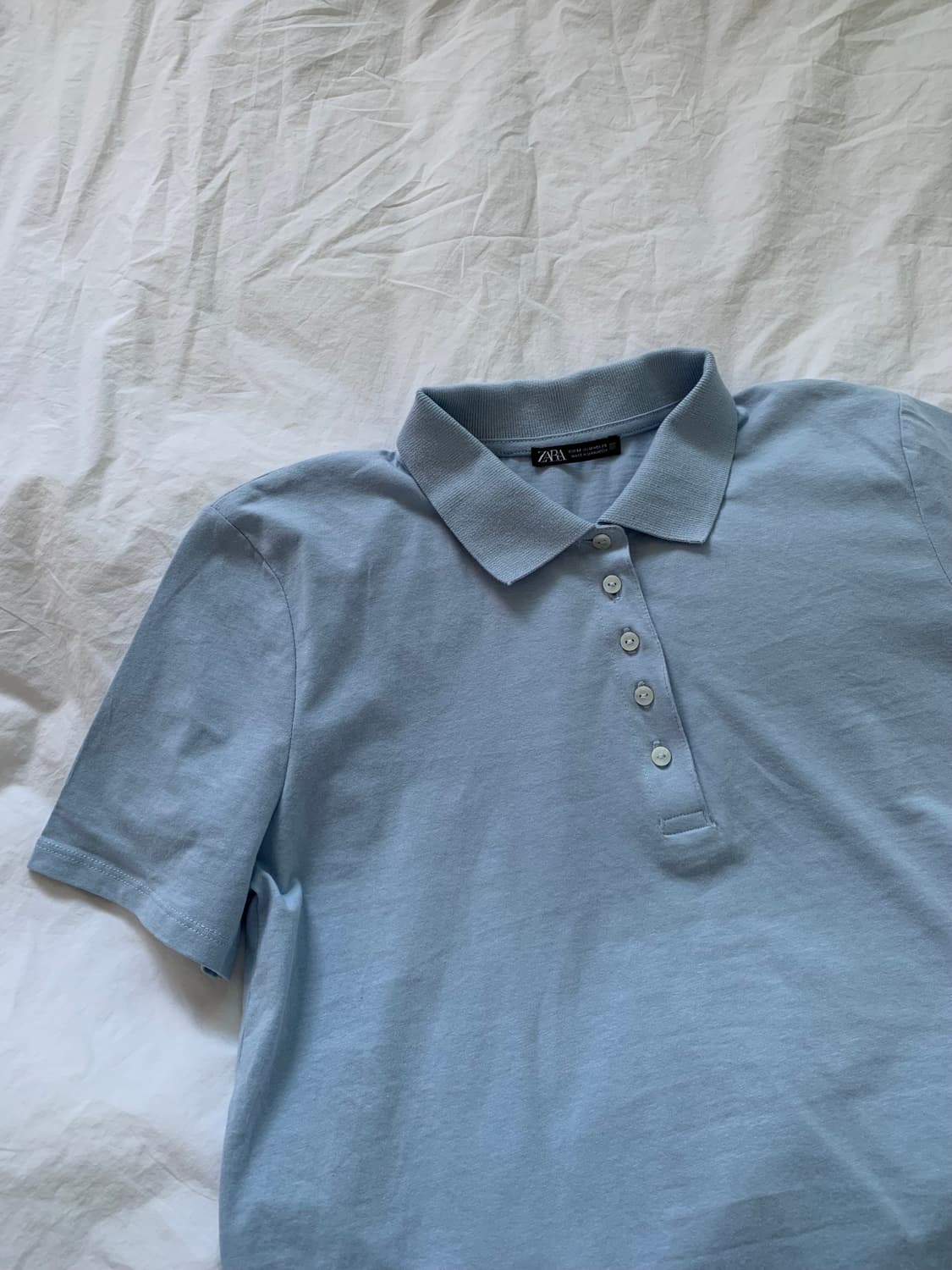 ZARA 연하늘 카라티 상품이미지3