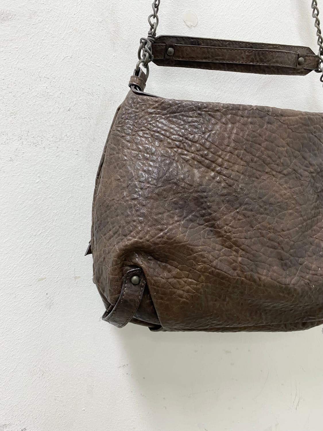 Chain Detail Brown Leather Bag 상품이미지7