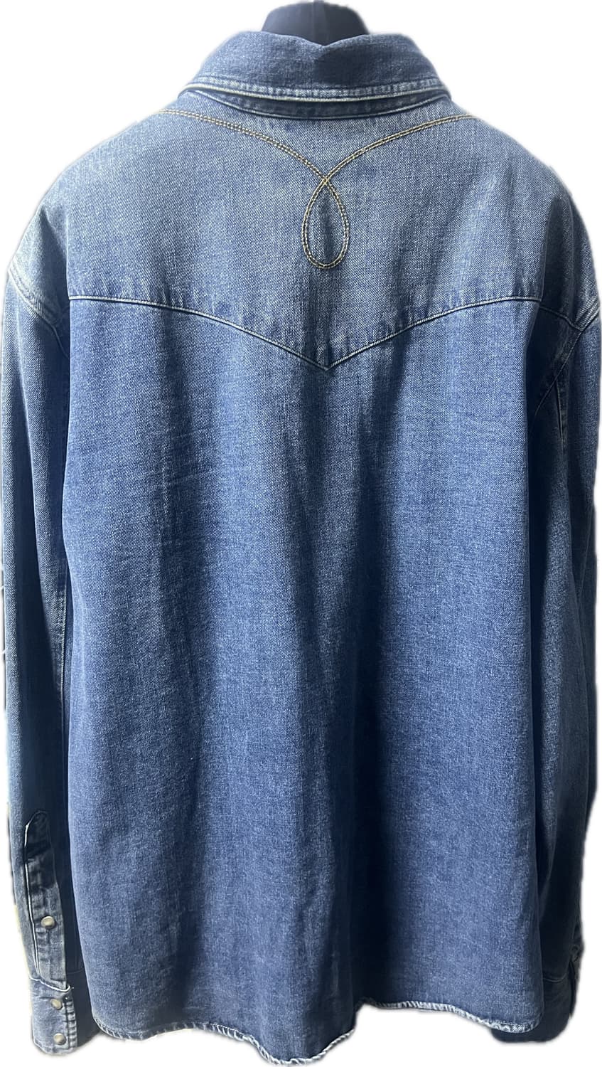 엘무드 배드가이 데님 웨스턴 셔츠 워시드 블루 상품이미지2