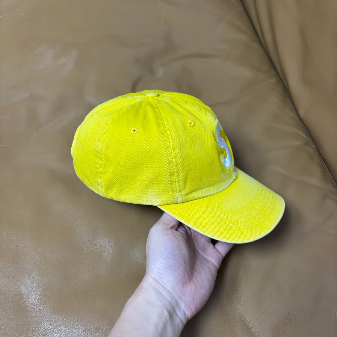 슈프림 S로고 6패널 볼캡 모자 피그먼트 옐로우 상품이미지3