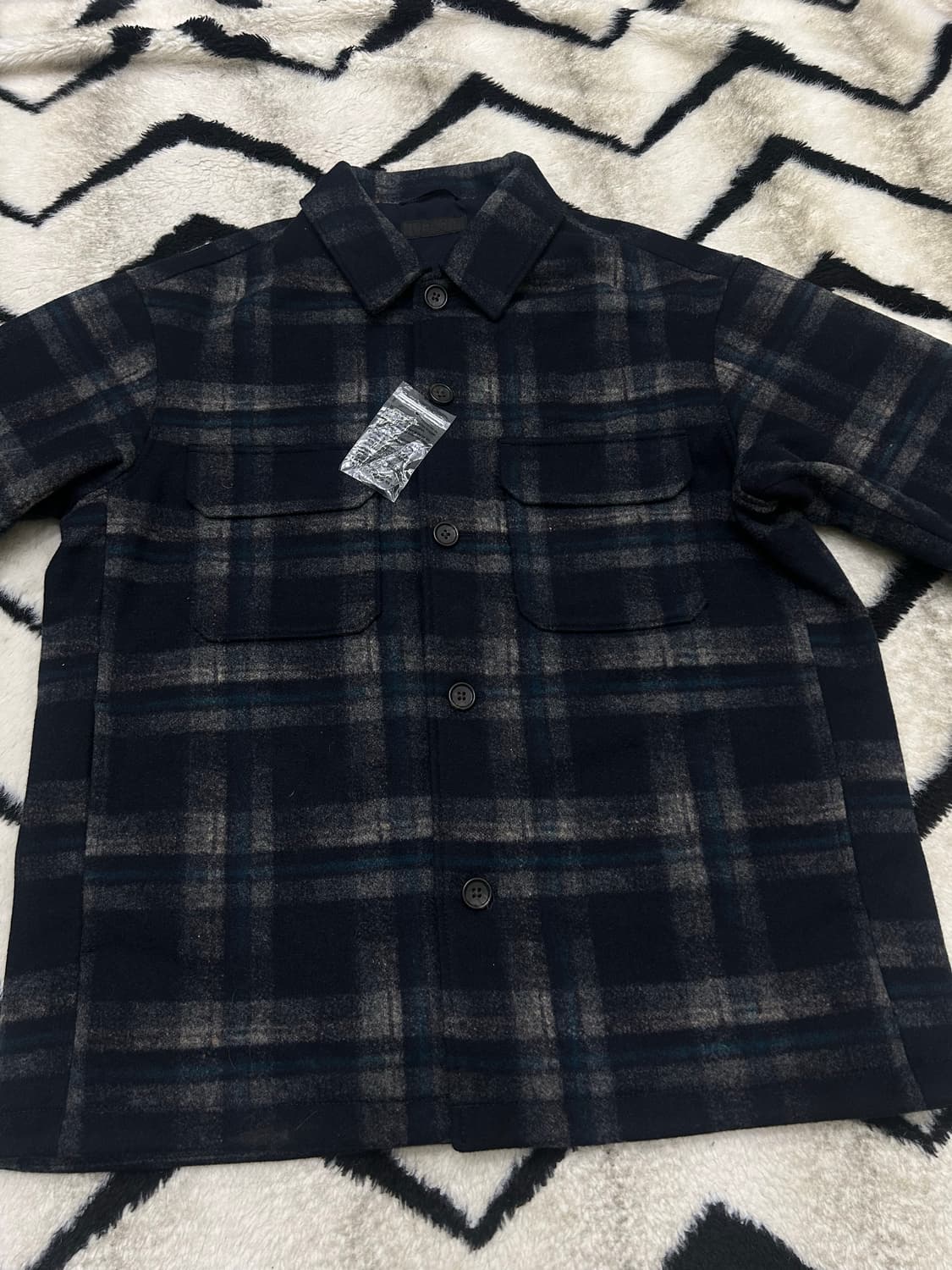[L]유니클로 플란넬 체크 울 셔츠자켓/일본판 상품이미지3