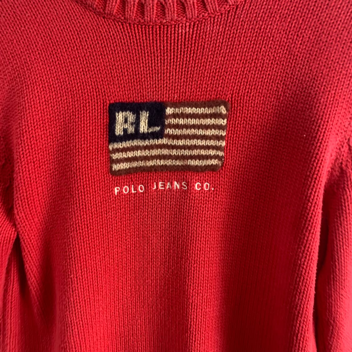 폴로 진스 성조기 레드 울 스웨터 니트  상품이미지3