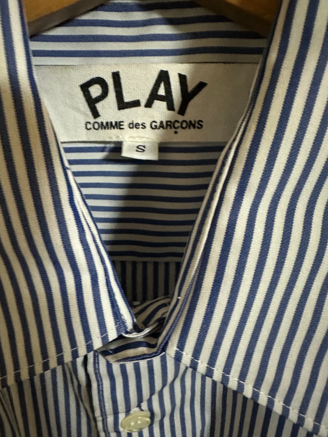 꼼데가르송 PLAY 스트라이프 셔츠 S 판매 상품이미지3