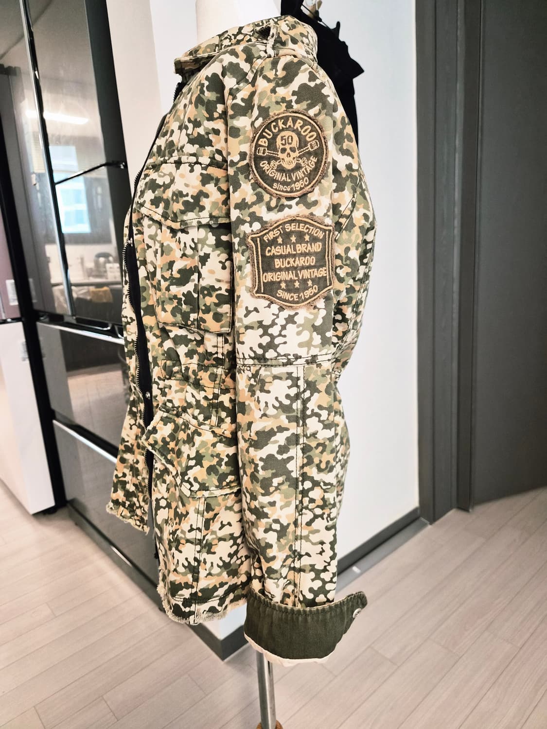 버커루 빈티지 밀리터리 카모 야상 자켓 (S사이즈) 상품이미지2