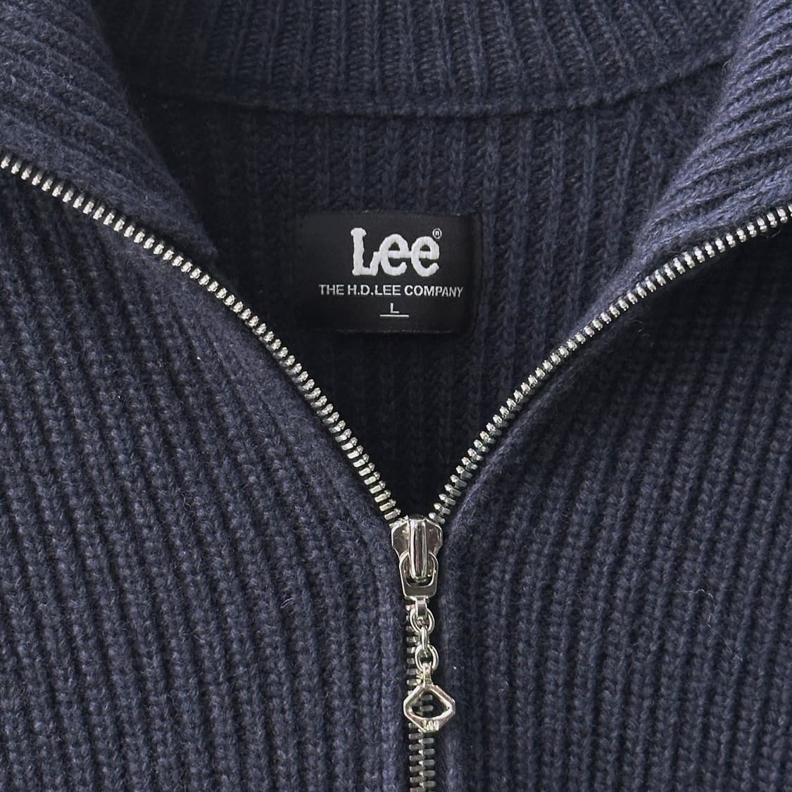 Lee 리 울혼방 하프집업 니트 네이비 L 상품이미지8