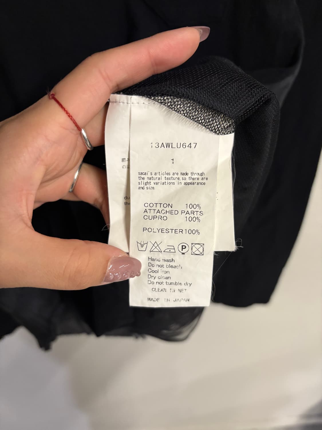 SACAI LUCK mixed fabric long sleeve top  상품이미지8