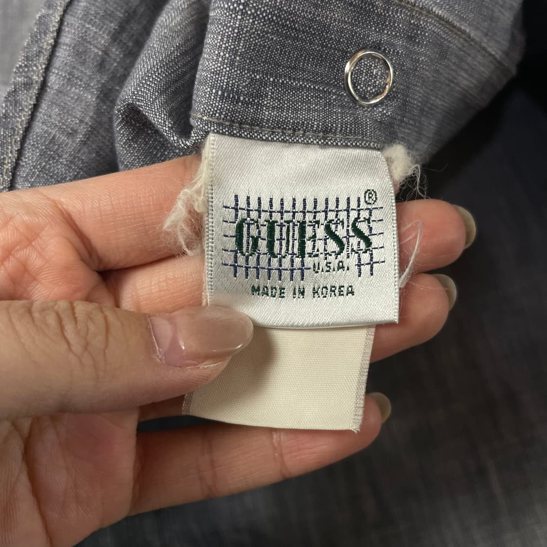 게스 그레이 투포켓 데님 셔츠 S 상품이미지6