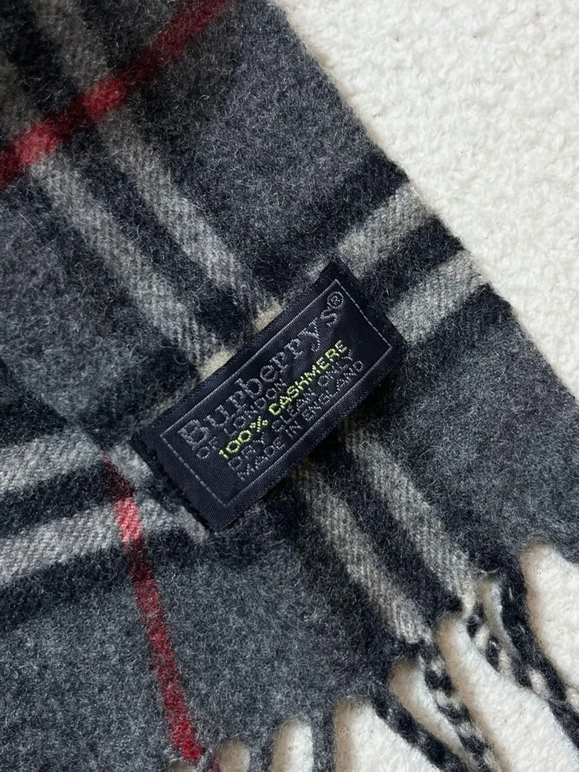 버버리 90's 100% 캐시미어 노바 체크 목도리 A1818 상품이미지3