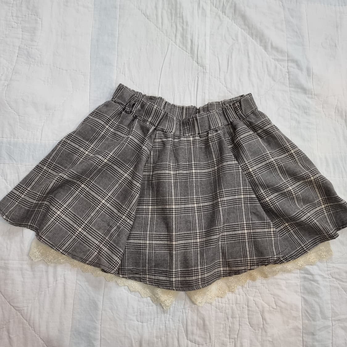 클래식 체크 레이스 큐롯팬츠 상품이미지1