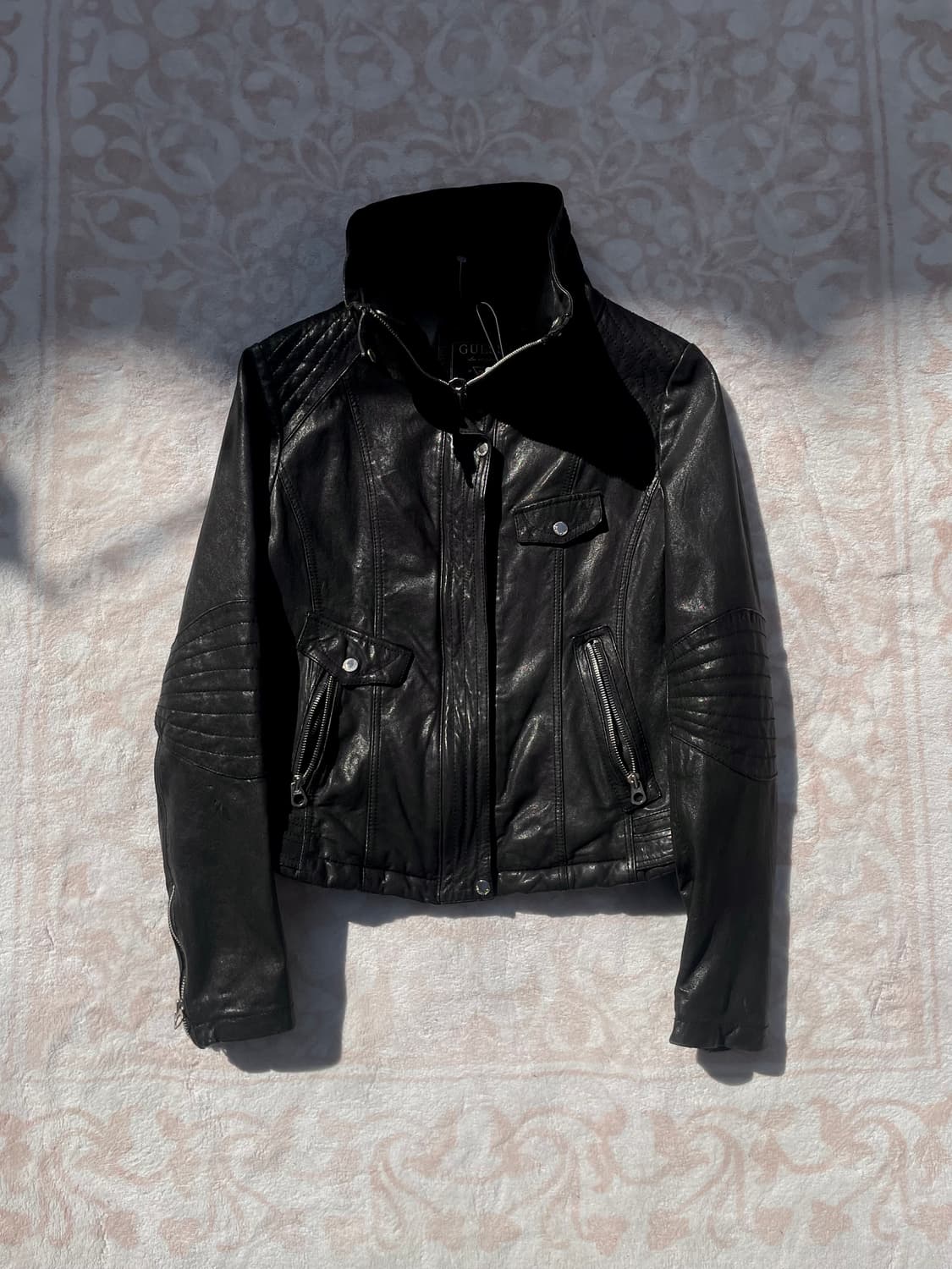 게스 y2k 블랙 라이더 레더자켓 상품이미지1
