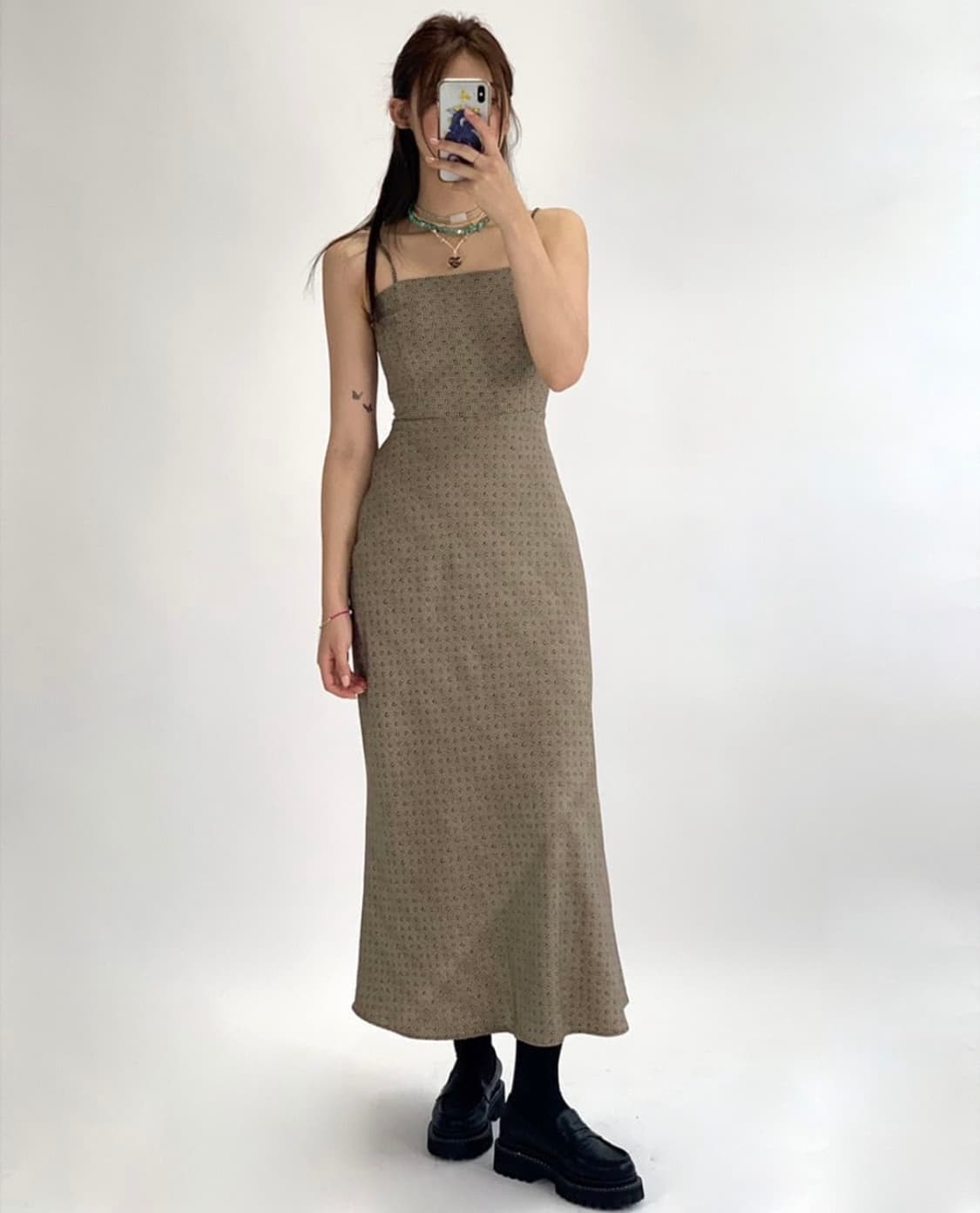 [무배] 루루서울 자체제작 체크 바운드 드레스 블랙 s 상품이미지1