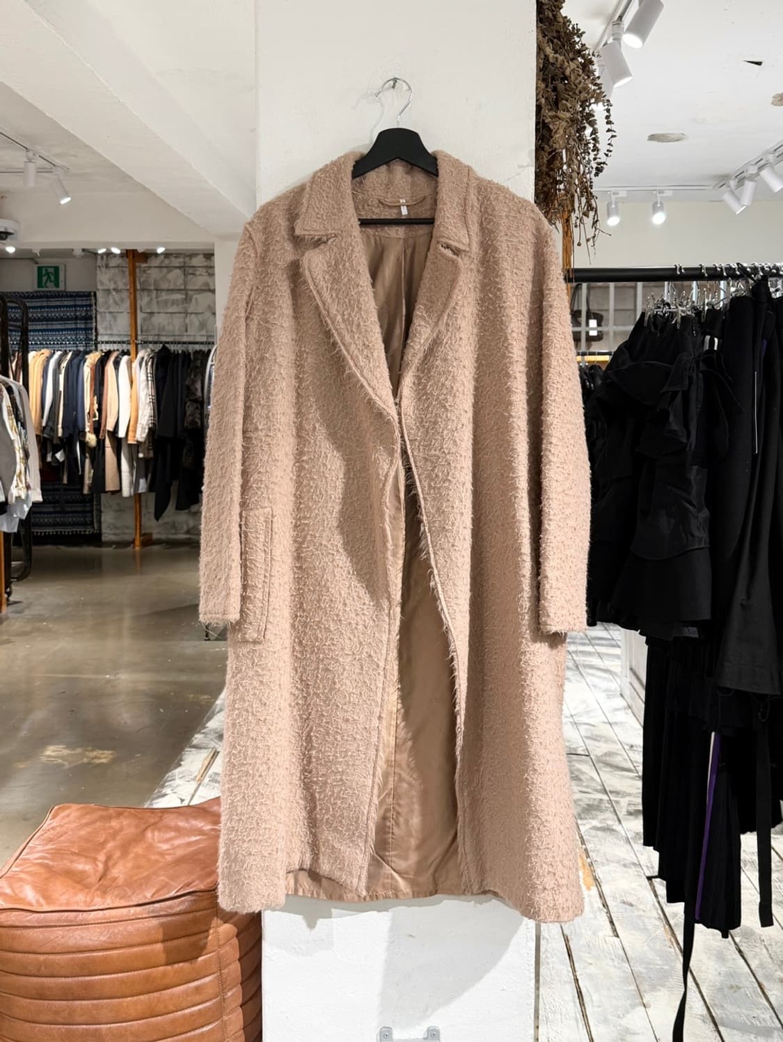 헬무트랭 베이지 부클 알파카 울 코트 상품이미지1