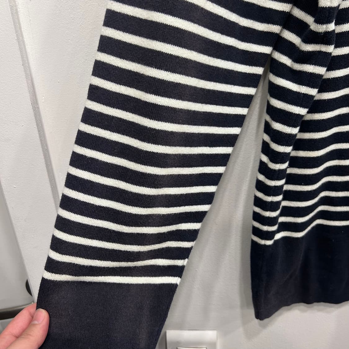 더블알엘 네이비 스트라이프 니트 슬리브 상품이미지4