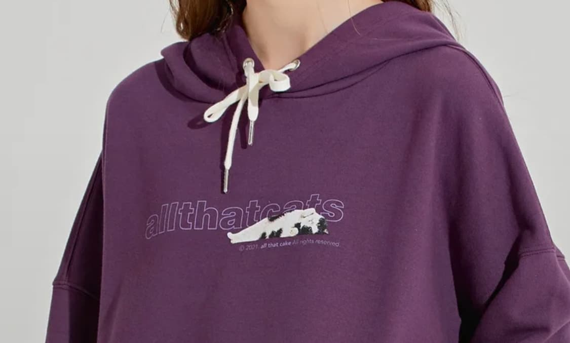 올댓케잌 올댓캣츠 딥퍼플 후드티 상품이미지2