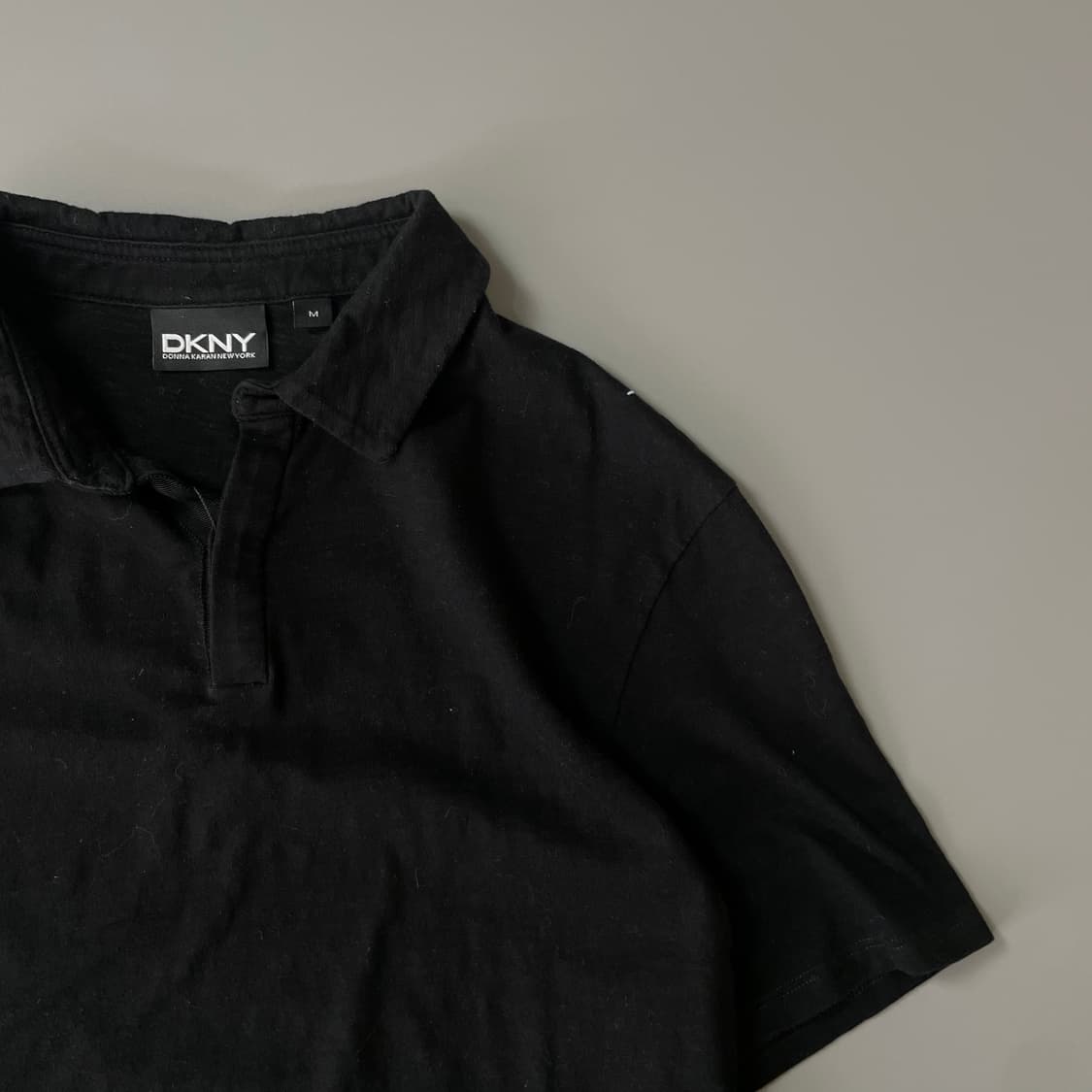 DKNY 블랙 코튼 카라티 M 상품이미지3