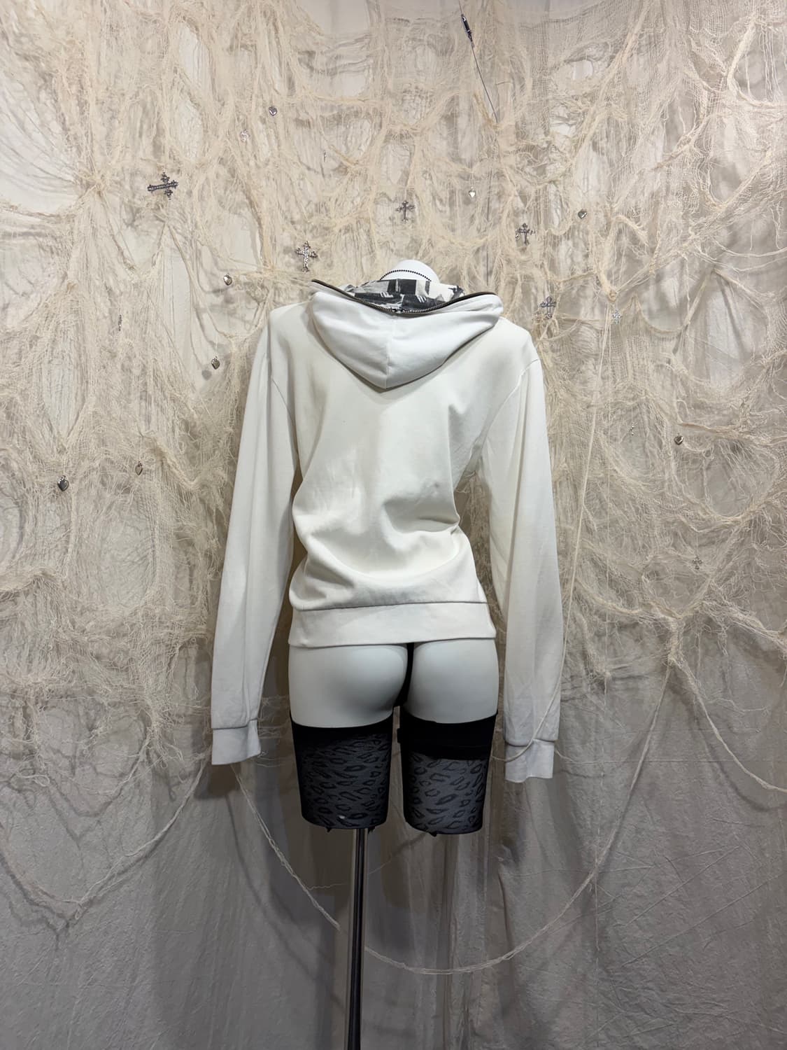 Y2K lettering zipper detail hoodie-zip 상품이미지8